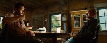 Still of Perrier LaPadite and Hans Landa from Inglourious Basterds